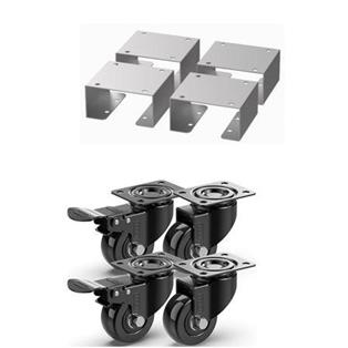 KIT RUOTE CON FERMO PER MOBILI CUCINA