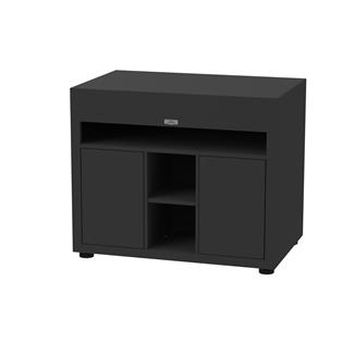 MOBILE PIANO DI APPOGGIO PER PIASTRA FINITURA TOP 110 x 70 cm NERO