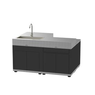 CUCINA AD ISOLA 4 ELEMENTI FINITURA TOP INOX