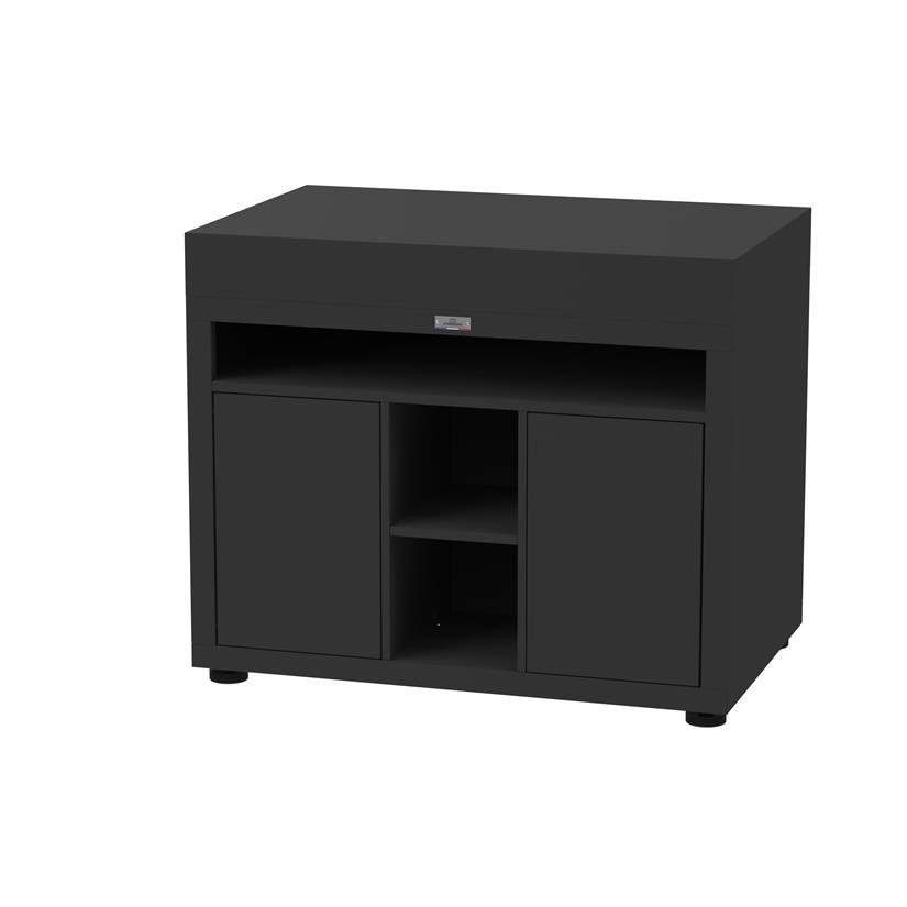 MOBILE PIANO DI APPOGGIO PER PIASTRA FINITURA TOP 110 x 70 cm NERO