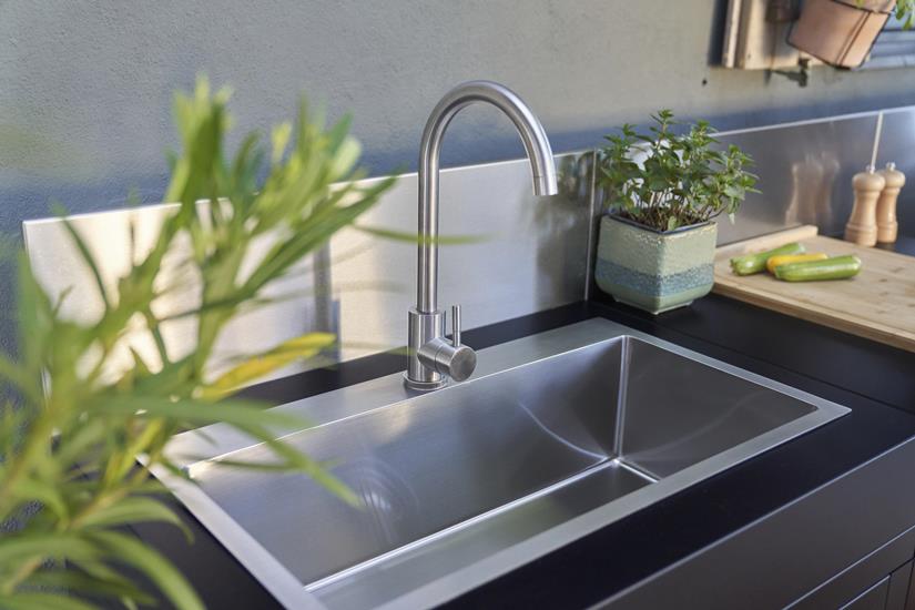 Cabinet With Built-In Sink, 80 x 55 cm Black