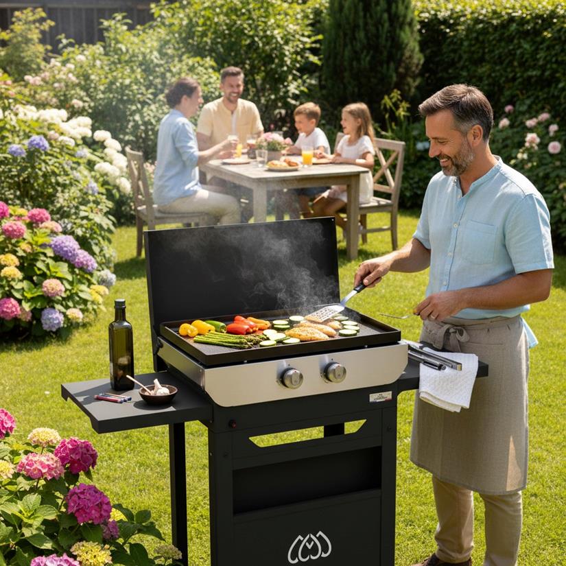 PIASTRA LA PLANCHA GPL 5,4KW CON CARRELLO